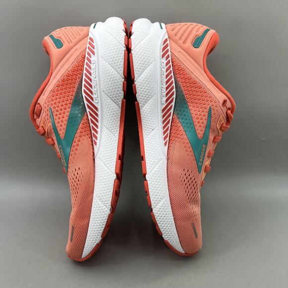 Brooks Adrenaline GTS 22 Running Shoes Women Size 9 Coral Orange Comfort Sneaker - Picture 6 of 8